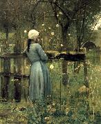 William Stott of Oldham A Girl in a  Meadow oil